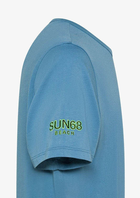 Sun68 - T-Shirt Uomo Blu Avio