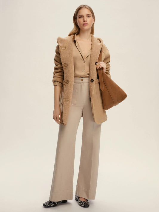 Emme Marella Women's Hammered Satin Shirt Fleres Honey