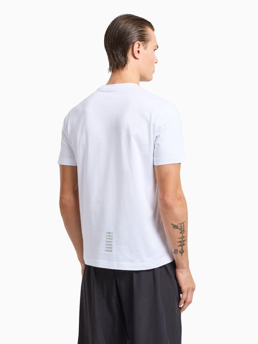 EA7 Emporio Armani T-shirt Core Identity in cotone Pima Uomo Bianco