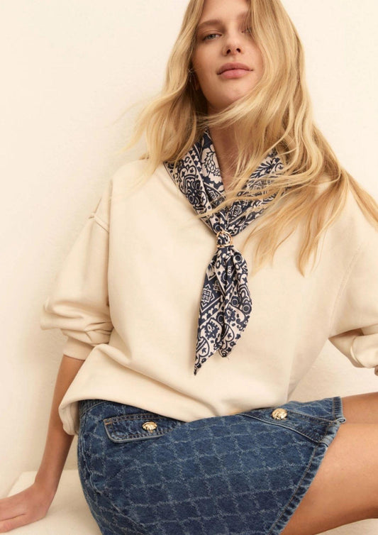 Emme Marella - Women's Gala White Wool Sweatshirt