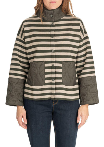 Diana Gallesi Cardigan Donna Verde Militare e Beige