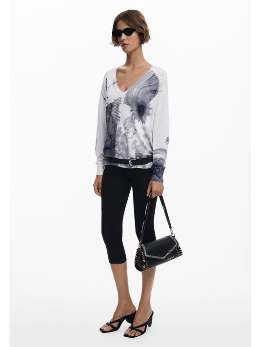 Desigual Borsa effetto pelle cuciture media Donna Nero