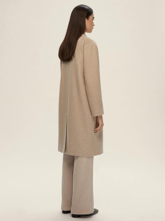 Emme Marella Women's Roll Double-Breasted Coat Off-White