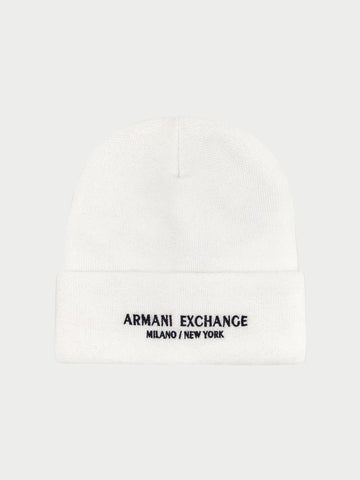 Cappello Uomo Bianco Beanie Milano New York