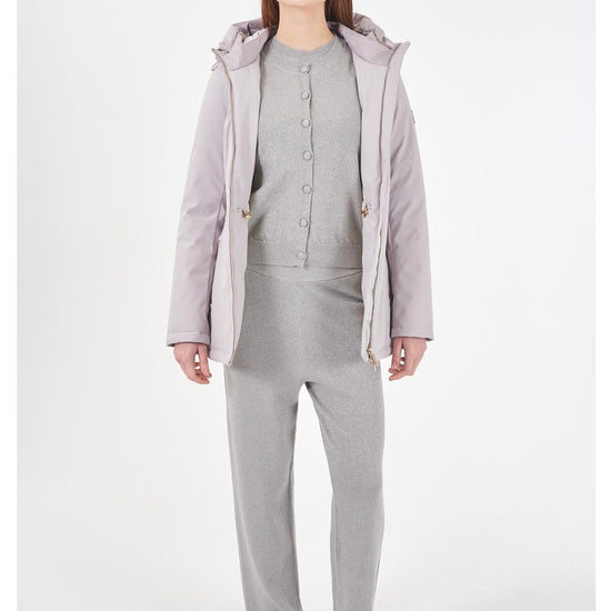 Yes Zee Cappotto Softshell con Cappuccio e Coulisse Donna Grigio Perla O088 M200 0819 YES ZEE 