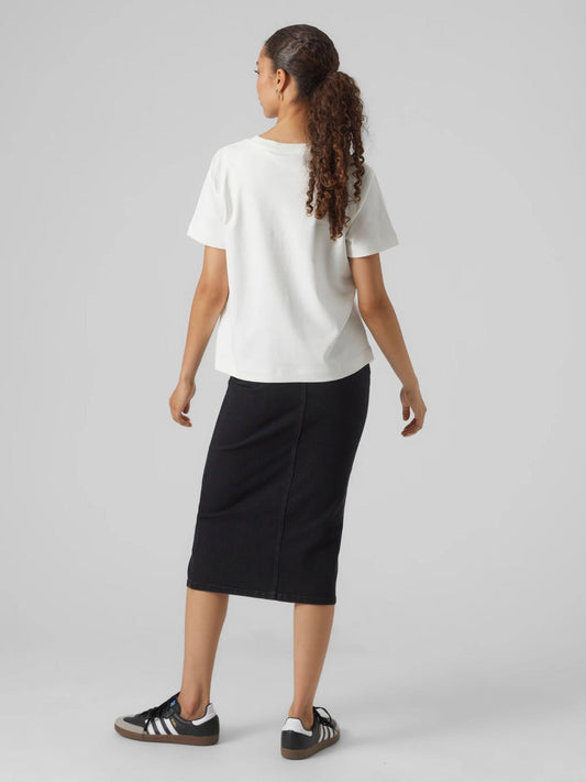 Vero Moda AWNAIMA T-Shirt Donna Snow White 10294544 Snow White VERO MODA 