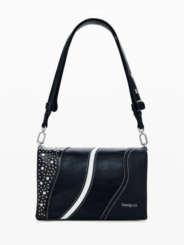 Desigual Piccola borsa a tracolla con borchie Donna Nero