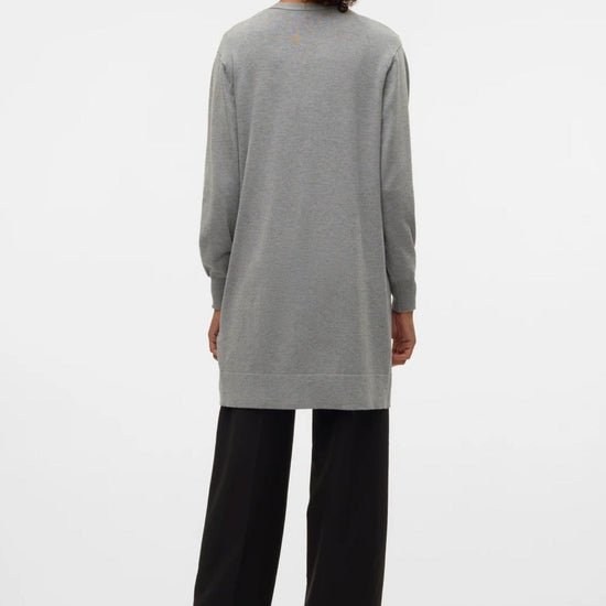 Vero Moda Cardigan Lungo Donna Silje Grigio Medio 10320462 Medium Grey Melange VERO MODA 