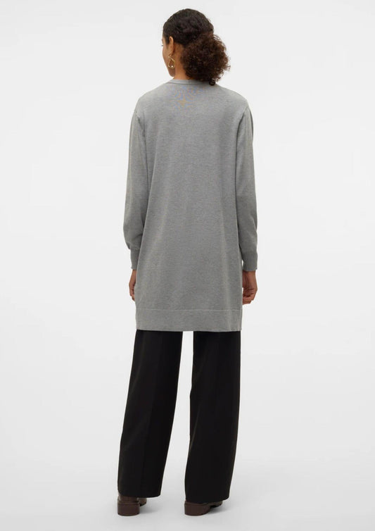Vero Moda Cardigan Lungo Donna Silje Grigio Medio 10320462 Medium Grey Melange VERO MODA 