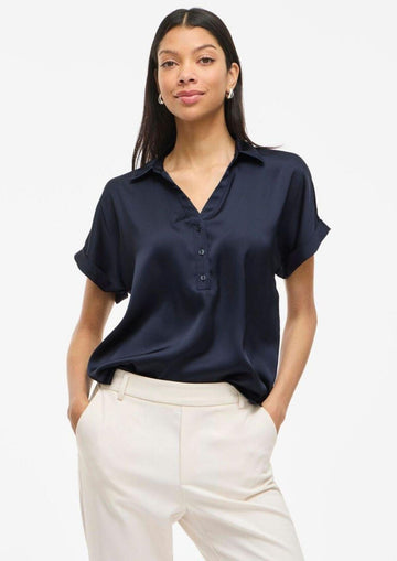 Vila - Camicia Donna Enna Blu Navy