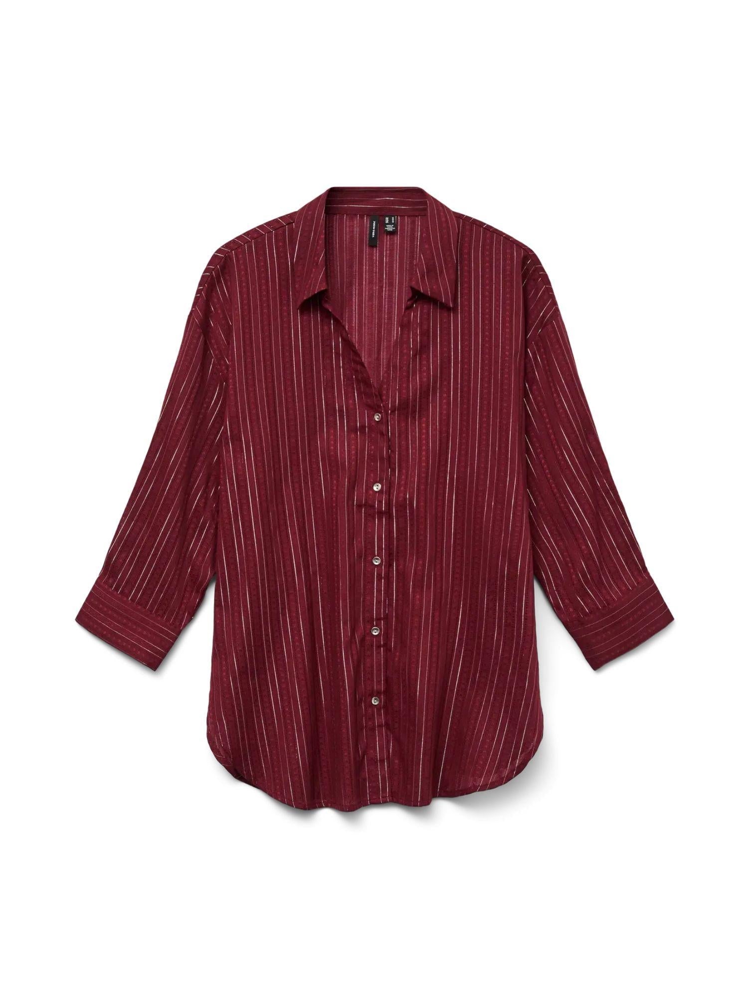 Vero Moda VMOLLA Camicia 3/4 Donna Syrah Silver lurex 10329382 Syrah VERO MODA 