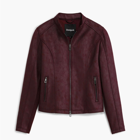 Desigual Giacca Donna Effetto Pelle Combinata Rossa 25WWEW43 3006 DESIGUAL 