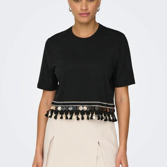 ONLY 15211681Black tape gold sequins