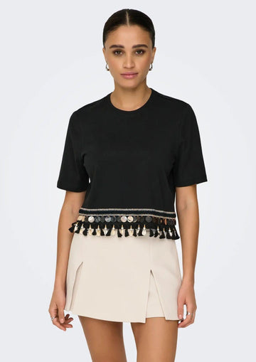 ONLY 15211681Black tape gold sequins