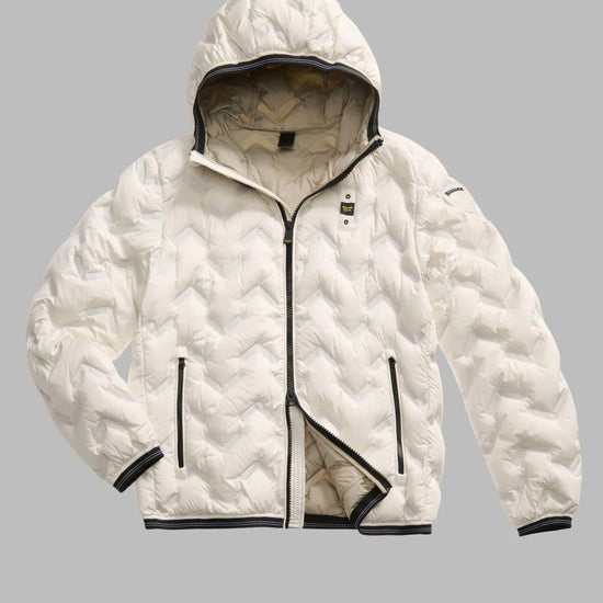 Blauer Piumino Uomo Piery Bianco neve con interno beige BLUC03233 7308 102 BLAUER 