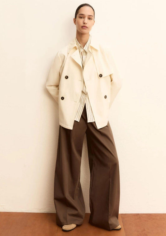Emme Marella - Women's Waterproof Coat Pelota White Wool