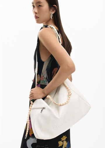 Desigual - Borsa Donna Bag Half Logo Leiria 2.0 Ecru