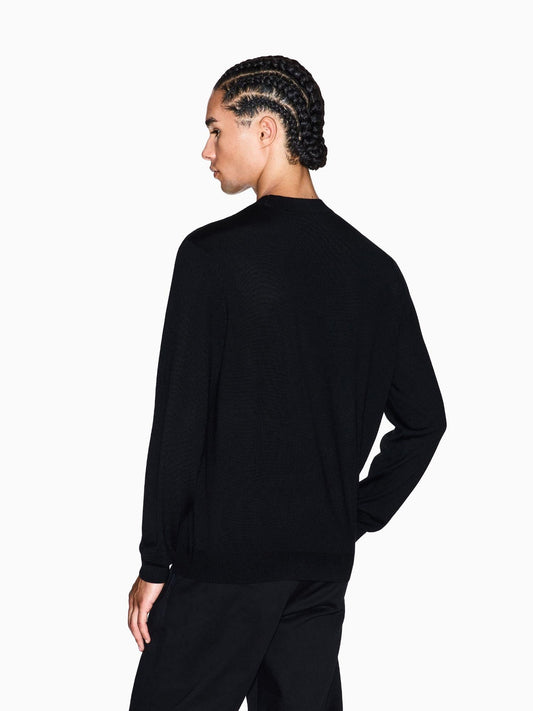 Armani Exchange Maglione girocollo con patch Uomo Nero