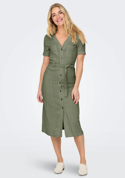 Only - Women's Dress Deep Lichen Green