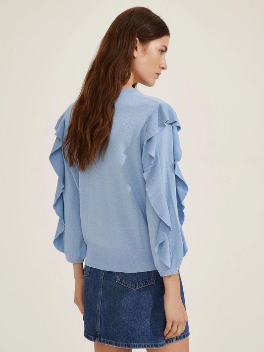 Emme Marella Maglia con volant Oreste Donna Azzurro