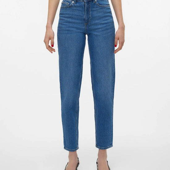Vero Moda Jeans Donna Tessa A Vita Alta Mom Fit Medium Blue Denim 10297655 Medium Blue Denim VERO MODA 