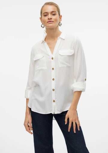 Vero Moda - Camicia Donna Bumpy Bianca
