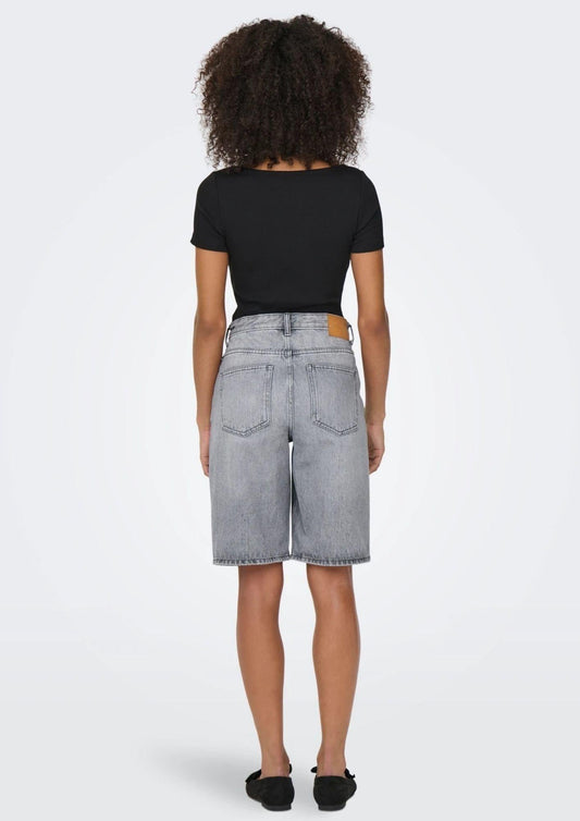 Only - Women's Bermuda Shorts Sonny Light Grey Denim