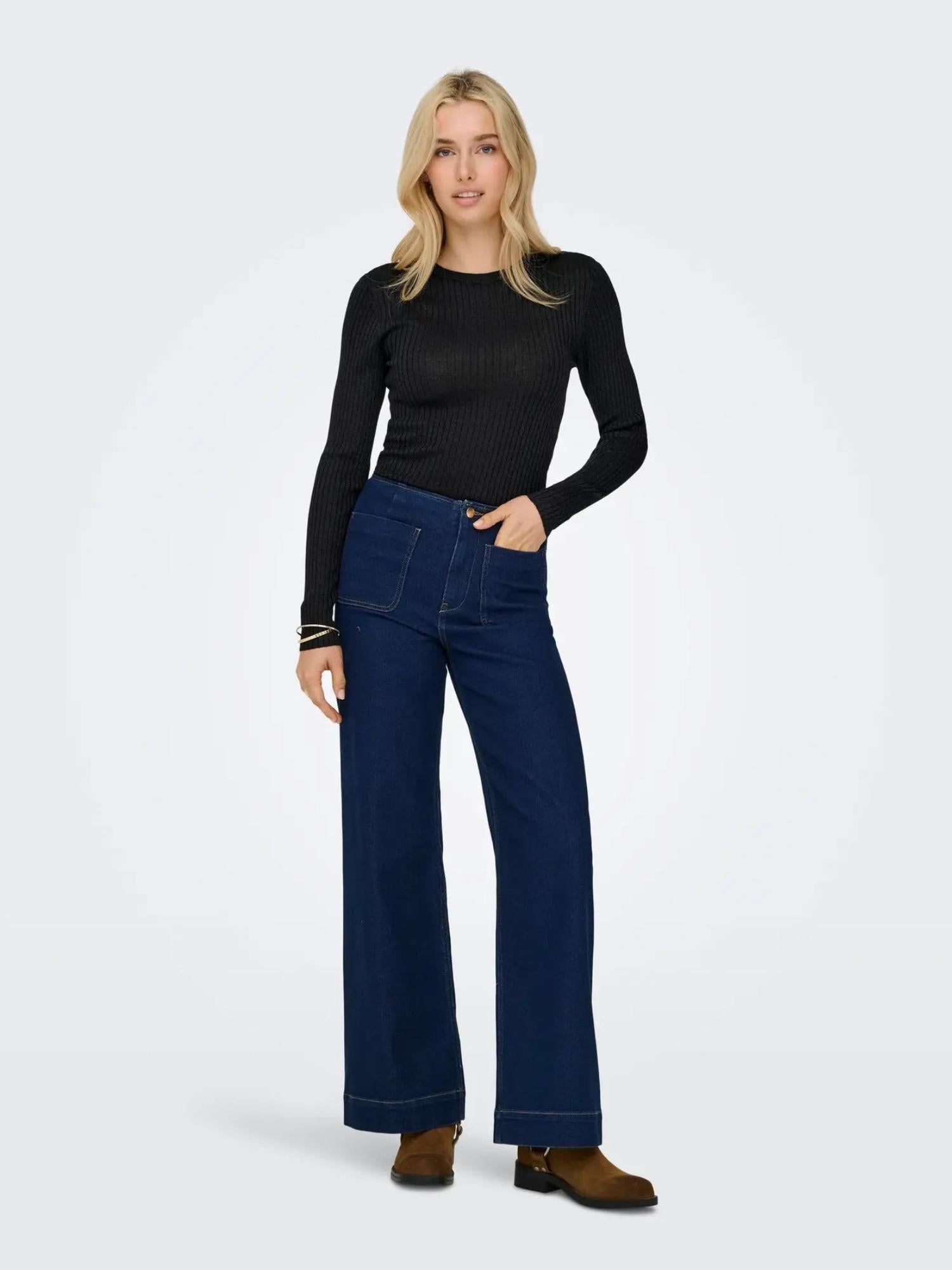 Jacqueline De Yong JDYPLUM Pullover Donna Nero 15330569 Black JACQUELINE DE YONG 