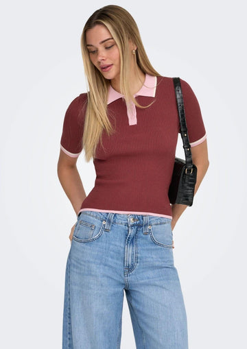 Only Polo Donna Meddi Rosso Mela
