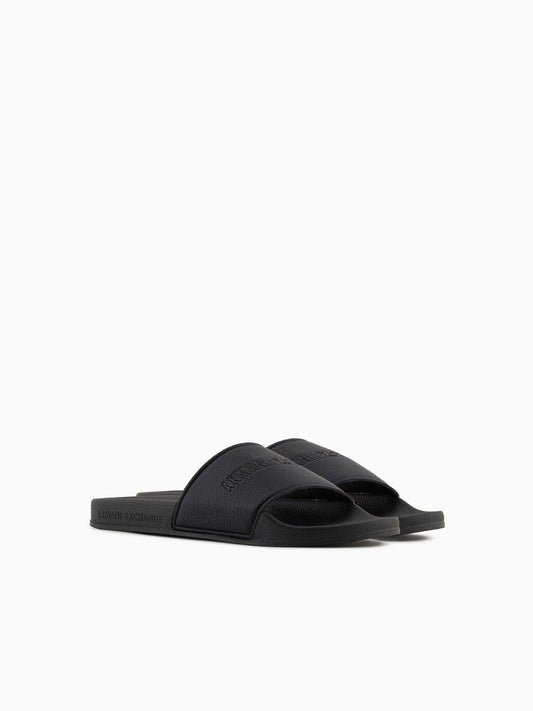 Armani Exchange - Ciabatte Uomo Nere slides con logo