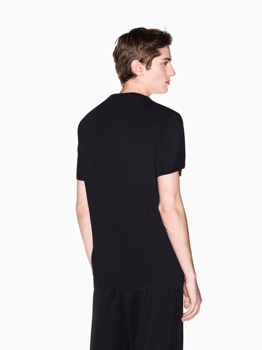 Armani Exchange T-Shirt Uomo Nera Slim Fit in Jersey di Cotone Classico