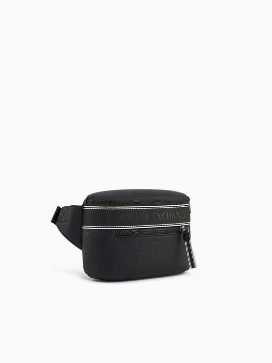 Armani Exchange - Men's Black Belt Bag with logo tape