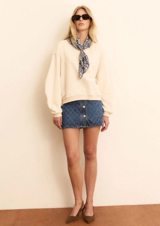 Emme Marella - Women's Gala White Wool Sweatshirt