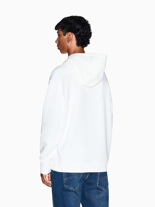 Armani Exchange Felpa con cappuccio con logo ricamato Uomo Bianco