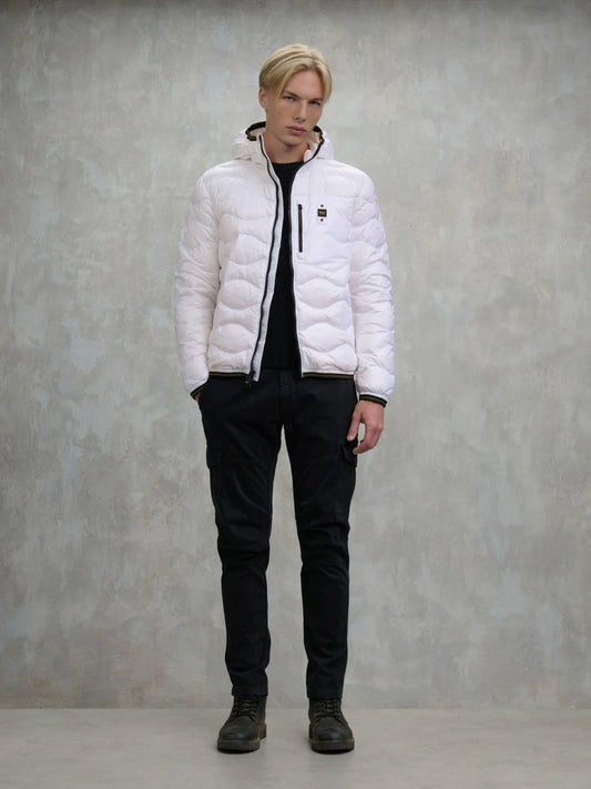 Blauer Piumino ad onde Wave Uomo Bianco