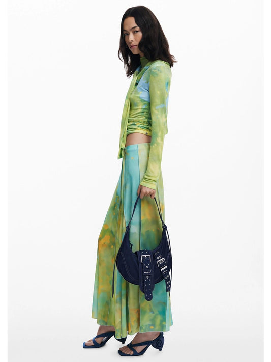 Desigual Borsa di jeans con fibbie media Donna Blu