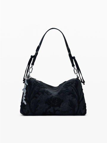 Desigual Borsa media con incisioni 3D Donna Nero