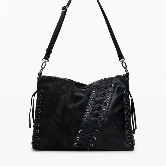 Desigual Borsa a tracolla effetto pelle media Donna Nero 25WAXP79 2000 DESIGUAL 