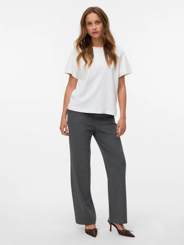 Vero Moda Women's Maya Mid-Rise Pants Black Grey Melange