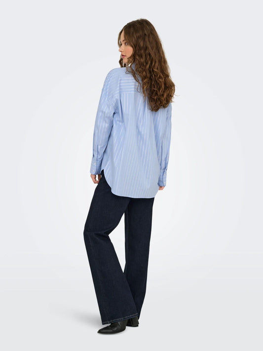 Jacqueline De Yong Women's Chambray Blue Shirt Jdymio
