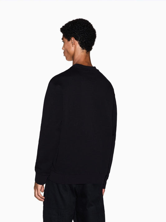 Armani Exchange Felpa girocollo con logo ricamato Uomo Nero