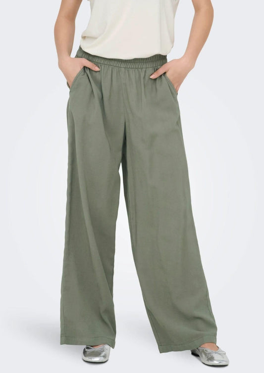 Only Women's Trousers Aris Olive Green