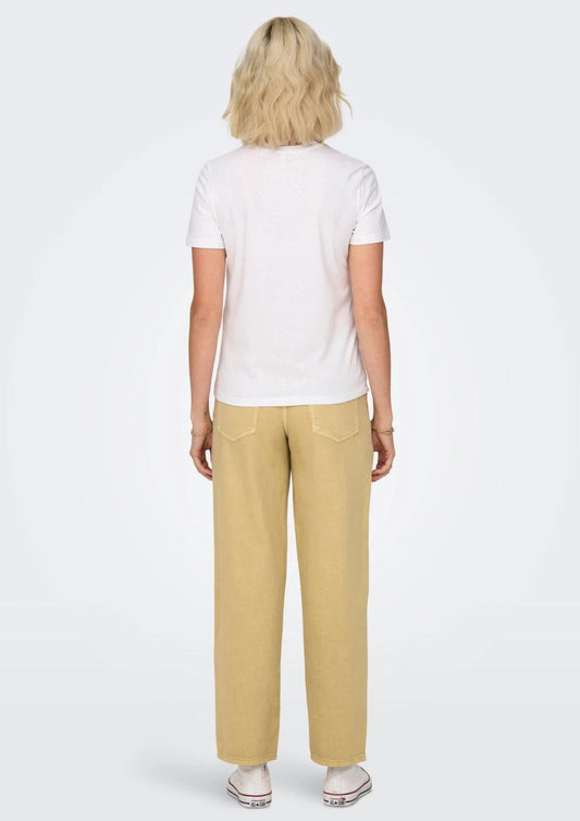 Only - Women's Ketty White T-Shirt with Lemons