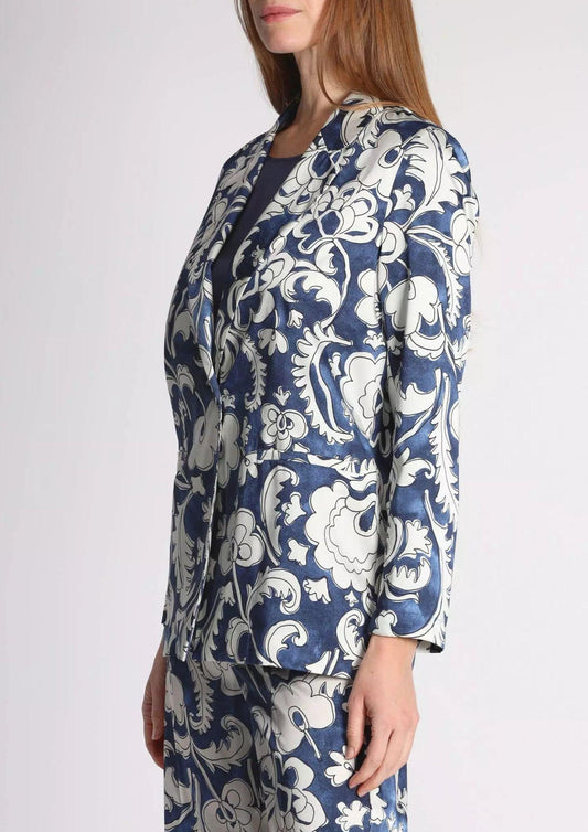 Emme Marella Giacca Donna Improbi Blu Fiore