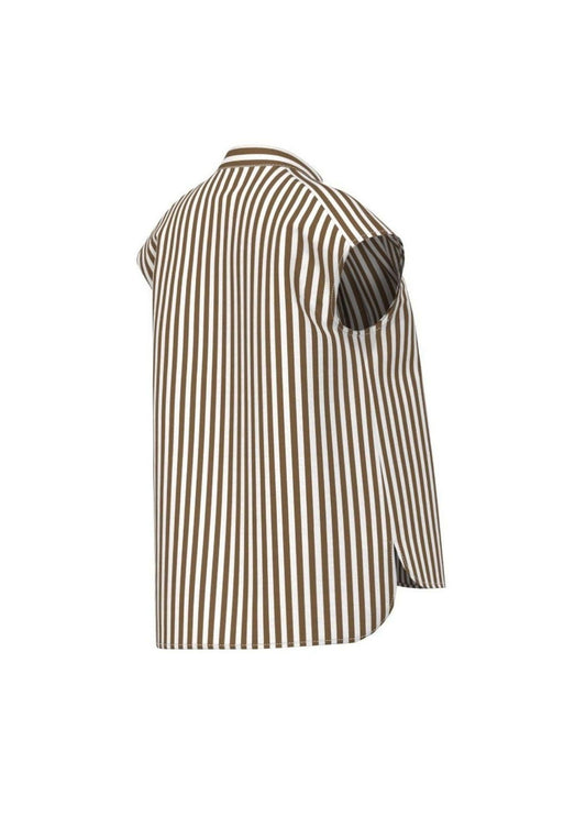 Emme Marella - Women's Ecru and Camel Linen Shirt