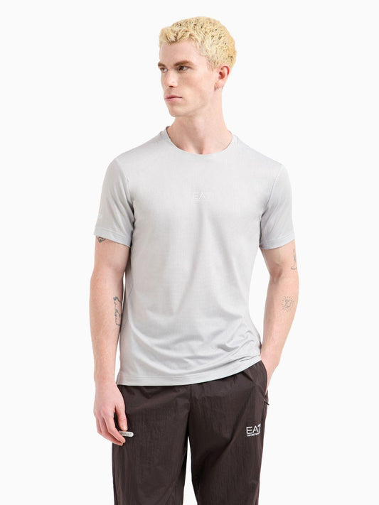 T-shirt EA7 Emporio Armani in tessuto Tecnico Uomo Grigio