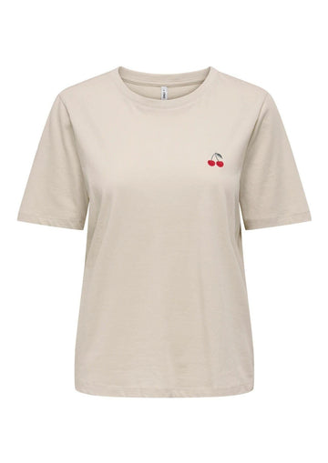 Only - T-Shirt Donna Happy Grigio Avena