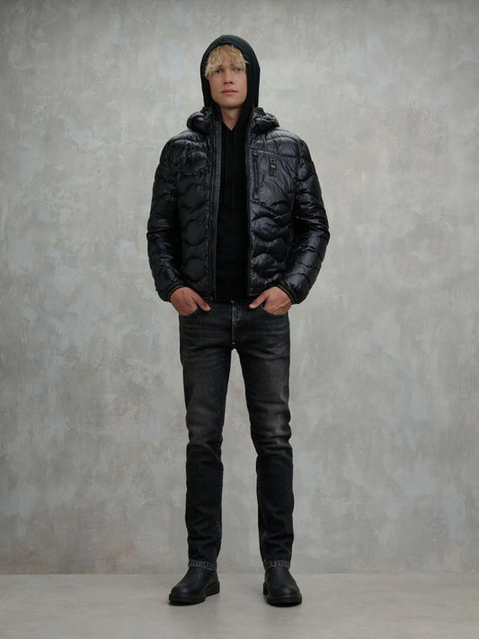 Blauer Piumino ad onde Wave Uomo Nero