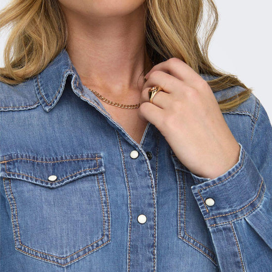 Camicia di jeans Donna Medium Blue Denim 15315185 Medium Blue Denim ONLY 