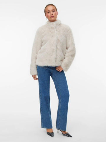 Vero Moda Women's Winter Jacket Monroe Grey Oatmeal